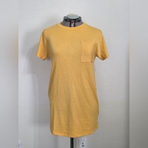 Women's Mustard Yellow Ribbed Tunic Top